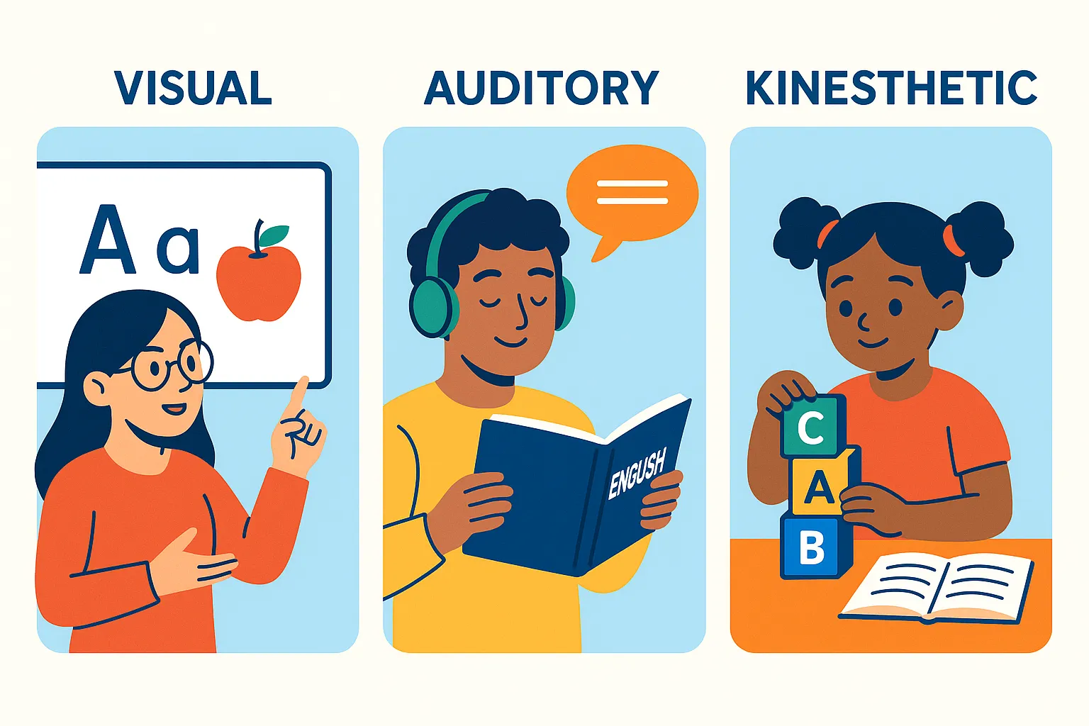 Find Your English Learning Style: Visual, Auditory, or Kinesthetic?